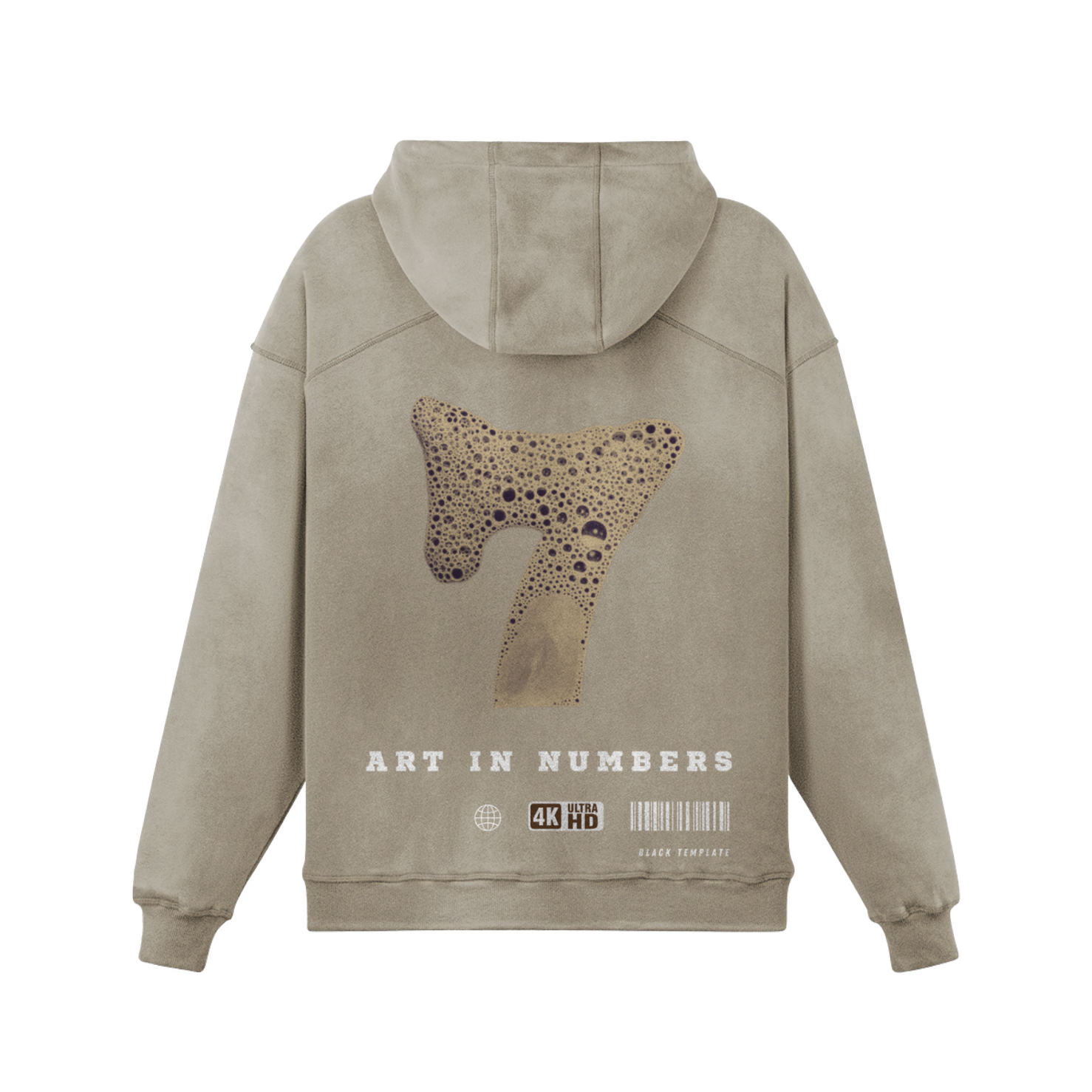 Khaki Template 7 faded Hoodie