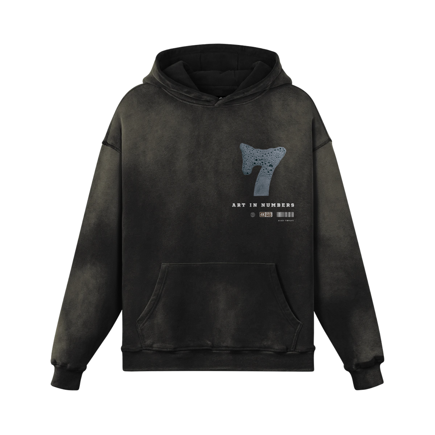 Smoky Black Template 7 Faded Hoodie