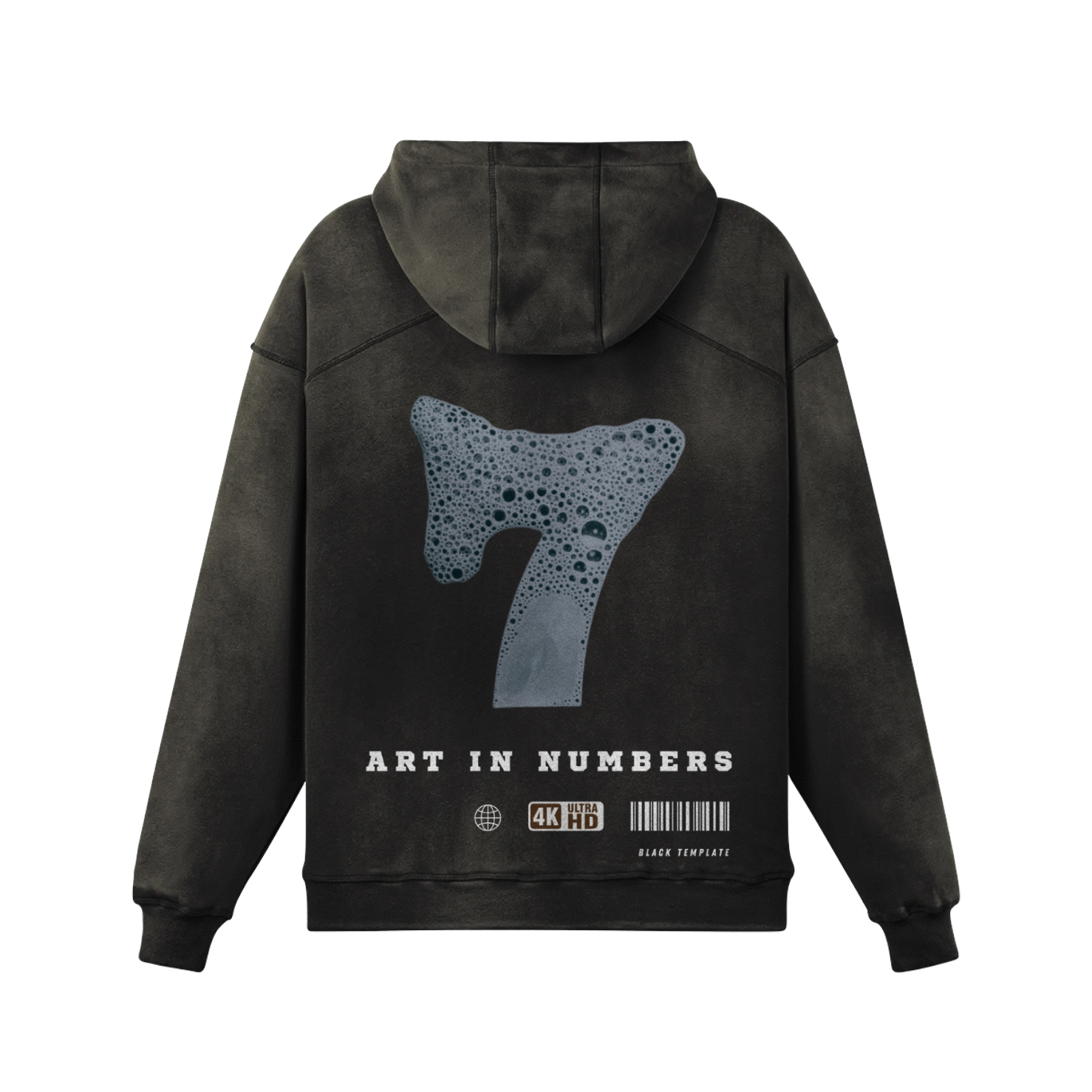 Smoky Black Template 7 Faded Hoodie